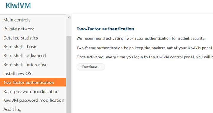 搬瓦工KiwiVM面板支持启用二次密码验证 确保服务器安全