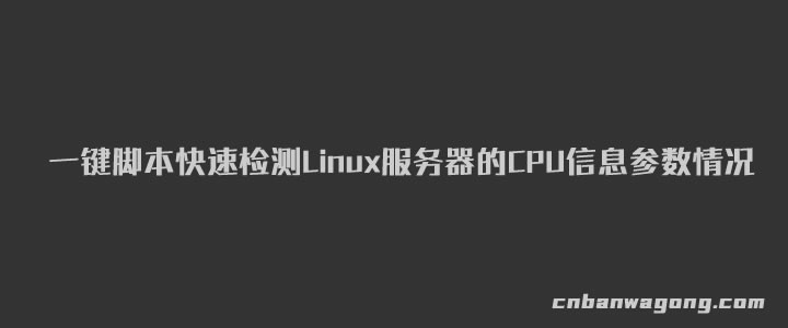 一键脚本快速检测Linux服务器的CPU信息参数情况（Shell源码）