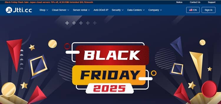 Jtti黑五闪购：日本云服务器年付$27.7起，4C8G10Mbps不限流量$26.76/月，终身循环折扣 - 搬瓦工中文网