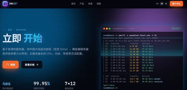 HHost优惠码 - 香港优化线路VPS85折月付3.5美元起 - 搬瓦工中文网