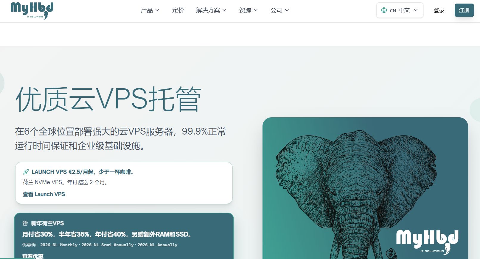 MyHbd优惠码 - 荷兰VPS最高6折月付2.5欧元起 - 搬瓦工中文网